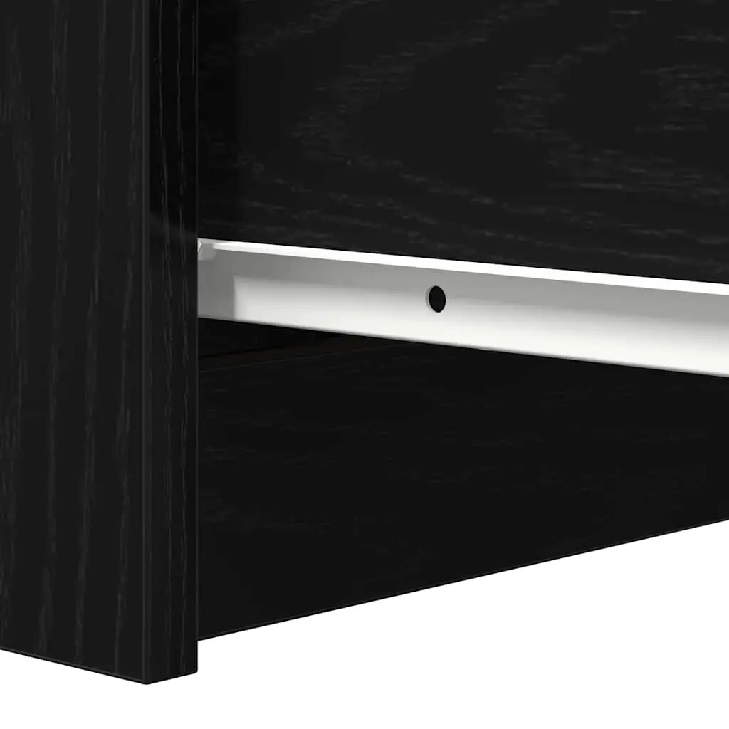 Sideboard Storage Cabinet Black Oak 37.5x35x99cm Engineered Wood Drawers