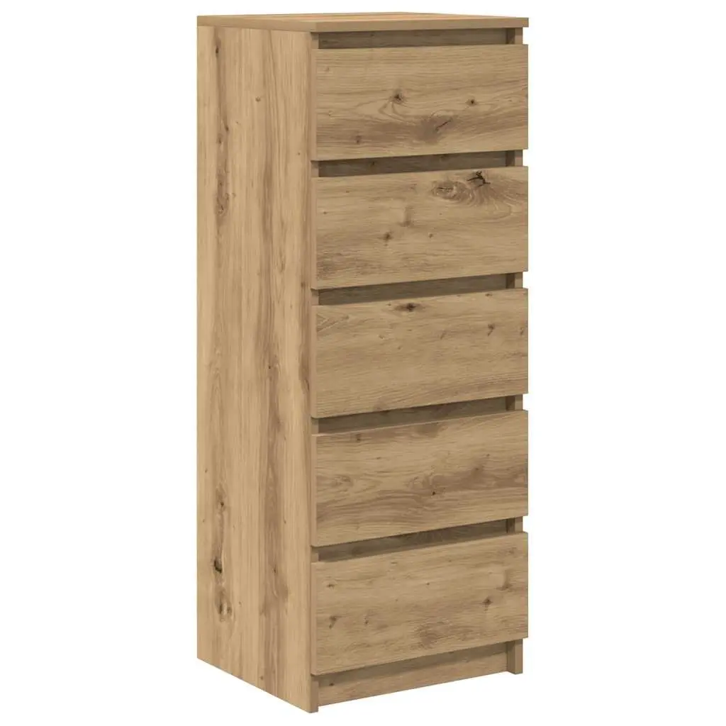 Sideboard Brown Engineered Wood Storage Cabinet with Drawers Sturdy Tabletop