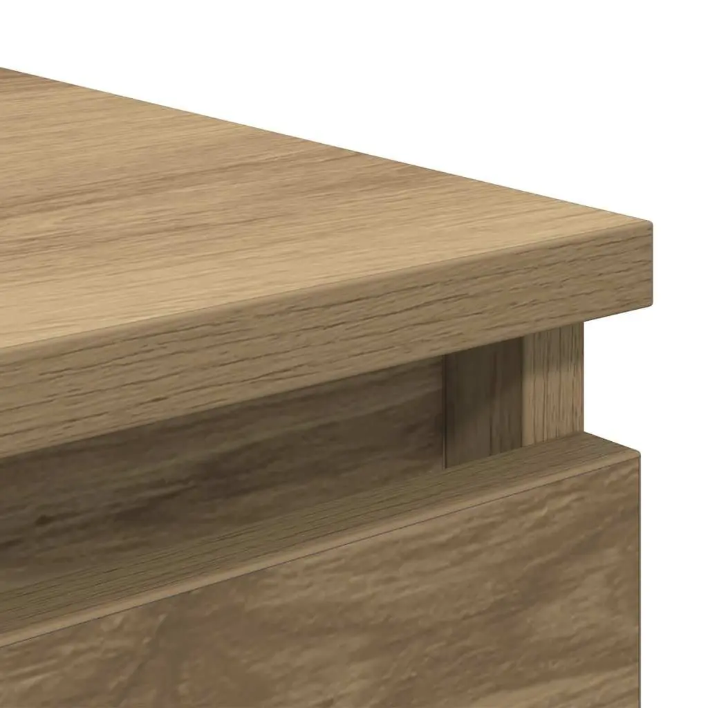 Sideboard Brown Engineered Wood Storage Cabinet with Drawers Sturdy Tabletop