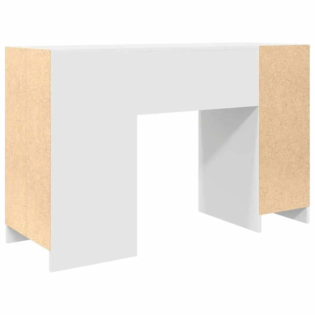 Desk White Engineered Wood 120W x 42D x 76H cm Ample Storage Solutions