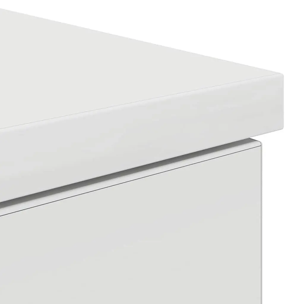 Office Desk White 86x49x76cm Engineered Wood Storage Drawer Door Shelf