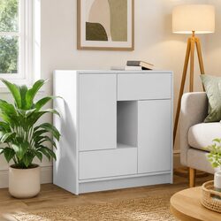 Compact White Sideboard for Organized Living Spaces