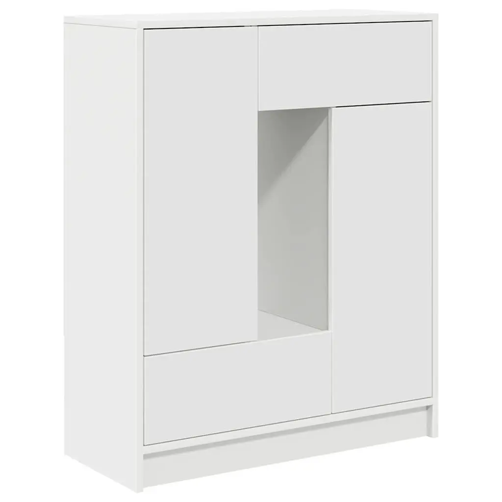 Sideboard White 73x31x90cm Buffet Cabinet with Doors and Drawers for Living Room Storage Organizer