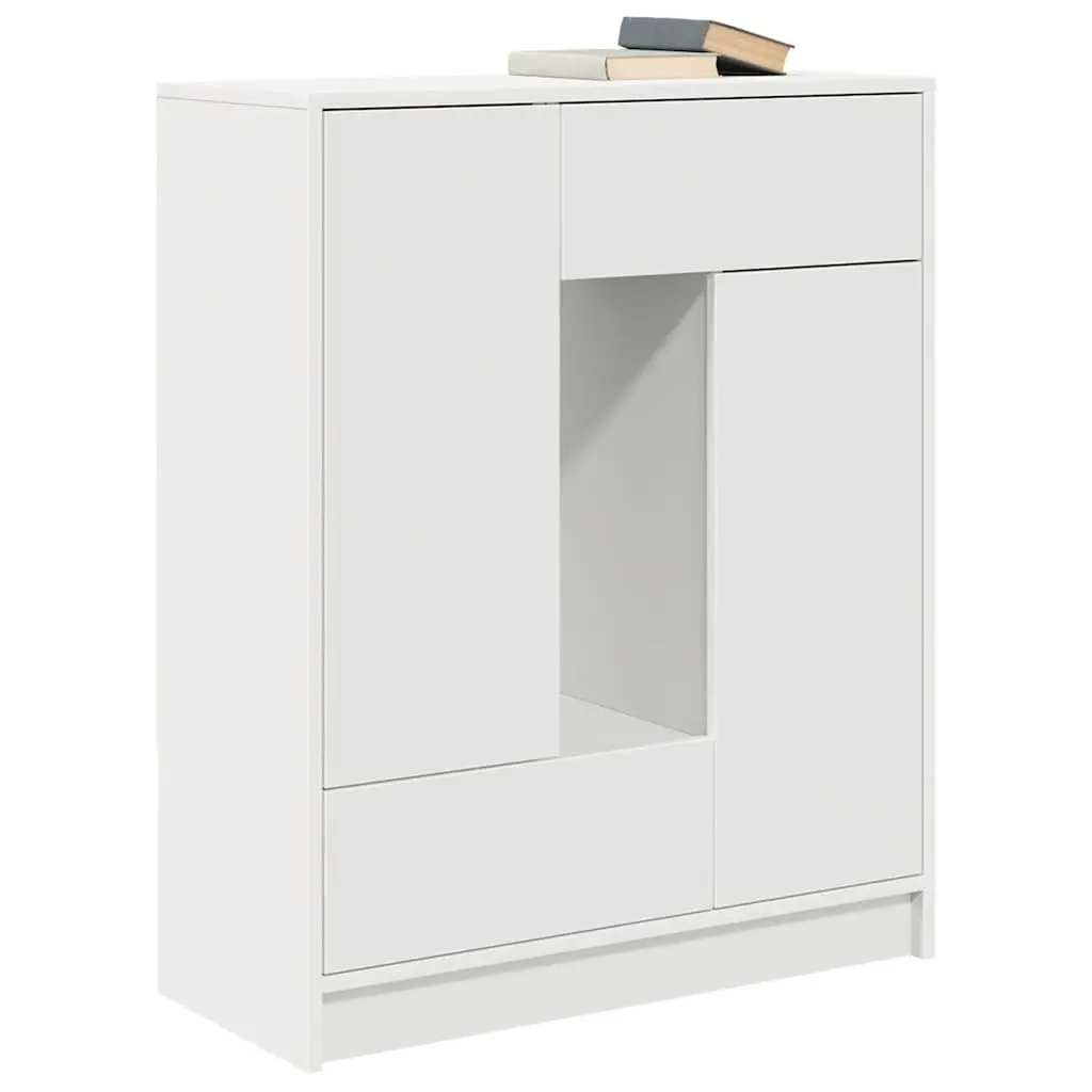 Sideboard White 73x31x90cm Buffet Cabinet with Doors and Drawers for Living Room Storage Organizer
