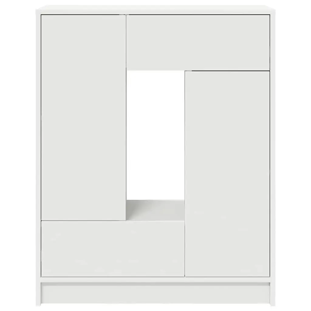 Sideboard White 73x31x90cm Buffet Cabinet with Doors and Drawers for Living Room Storage Organizer