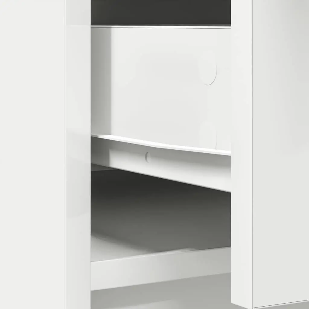 Sideboard White 73x31x90cm Buffet Cabinet with Doors and Drawers for Living Room Storage Organizer