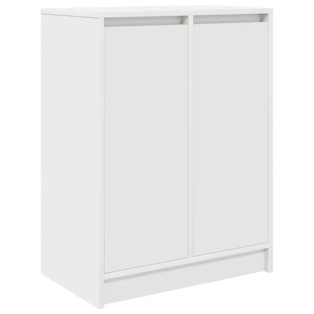 Shoe Storage Organizer Engineered Wood White 57x34x76cm with Doors