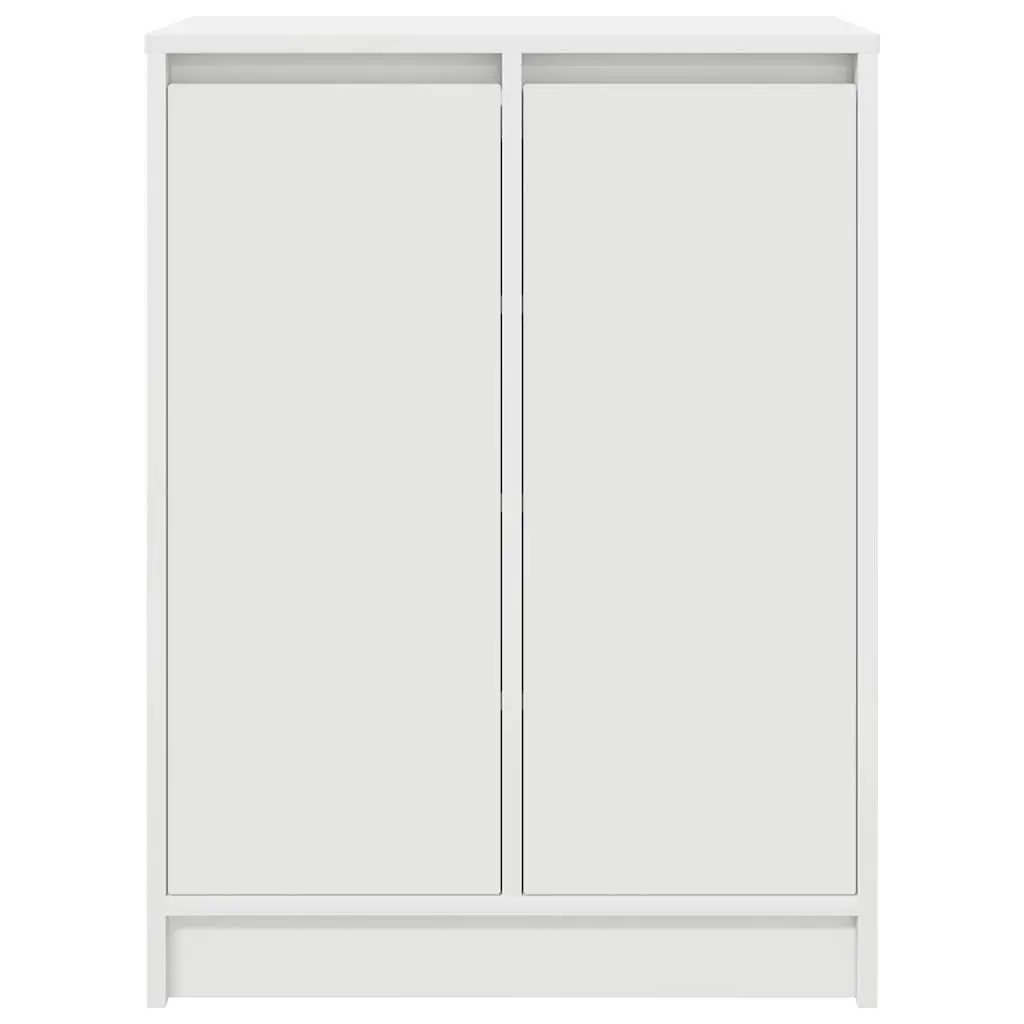 Shoe Storage Organizer Engineered Wood White 57x34x76cm with Doors