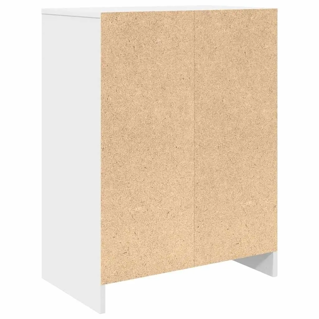 Shoe Storage Organizer Engineered Wood White 57x34x76cm with Doors