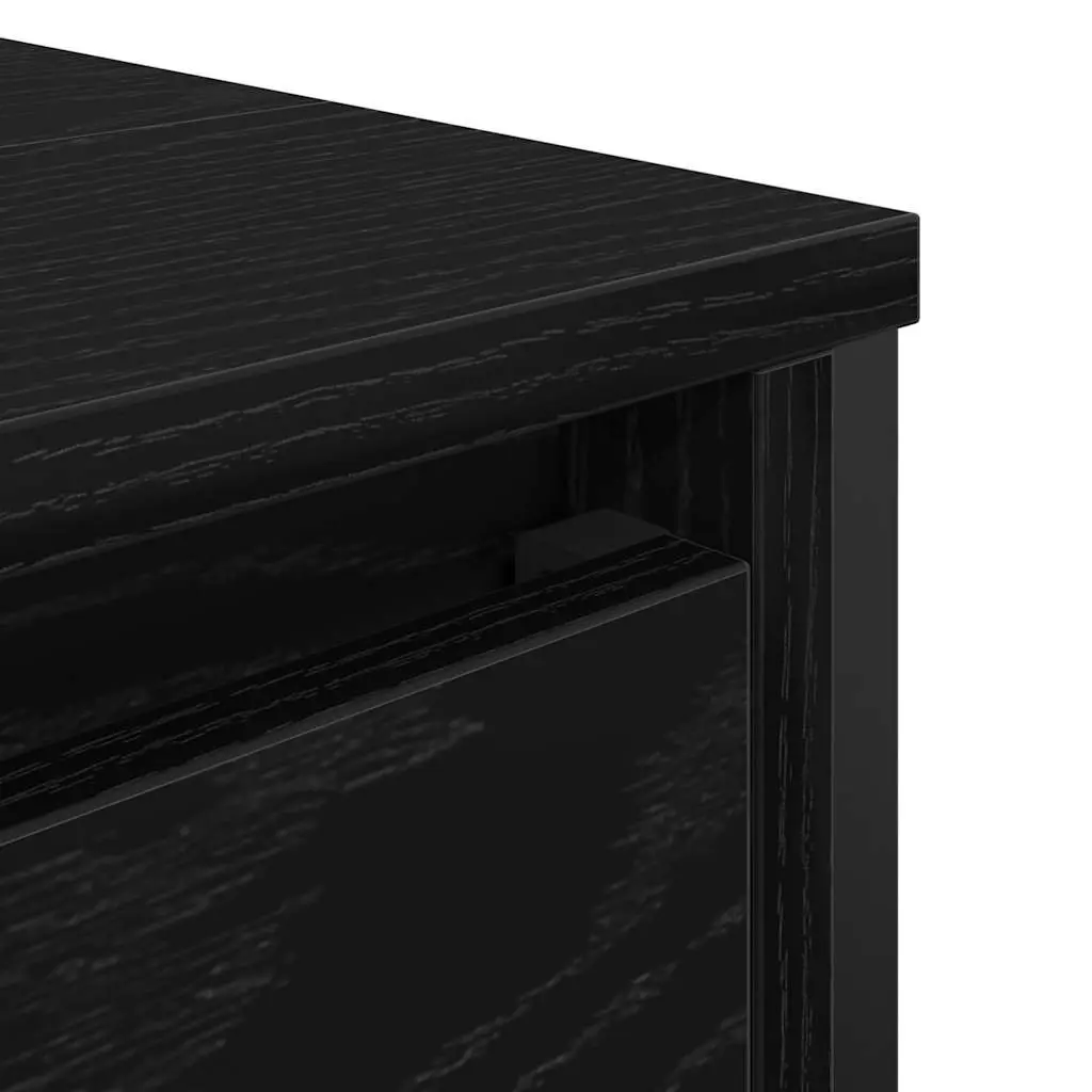 Bathroom Vanity Unit Basin Cabinet with Drawers Storage Black Oak 90x34.5x60cm