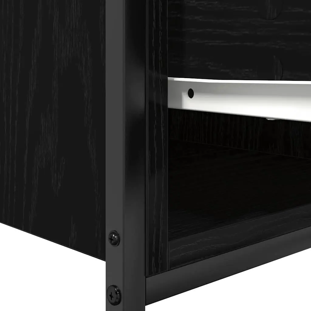 Bathroom Vanity Unit Basin Cabinet with Drawers Storage Black Oak 90x34.5x60cm