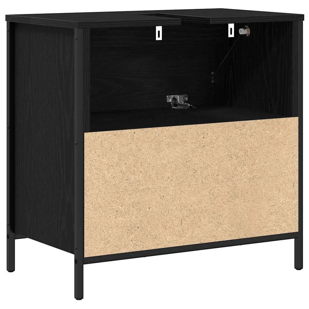 Bathroom Vanity Cabinet Black Oak 60x34.5x60cm Storage Unit with Drawers