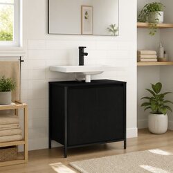 Black 60cm Bathroom Basin Cabinet with Ample Storage