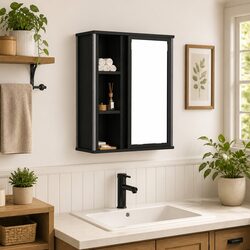 Compact Bathroom Wall Cabinet with Integrated Mirror
