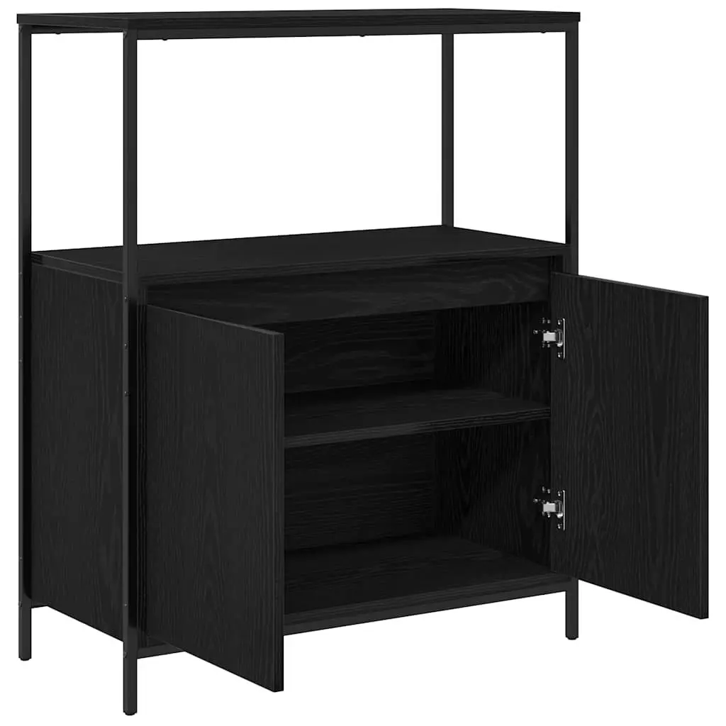 Black Oak Vanity Cabinet with Smart Storage