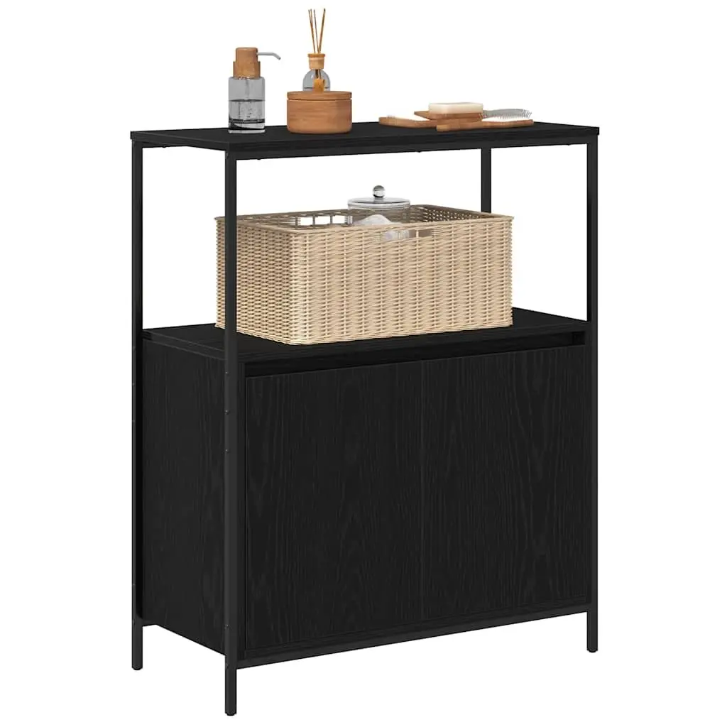 Black Oak Vanity Cabinet with Smart Storage