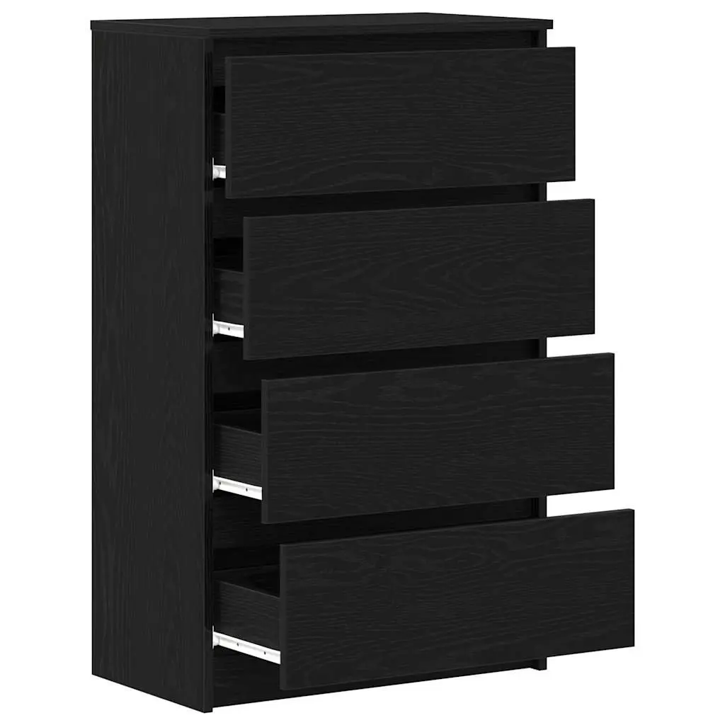 Sideboard Black Oak 60x35x98.5cm Engineered Wood Storage Cabinet