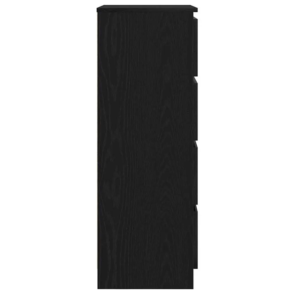 Sideboard Black Oak 60x35x98.5cm Engineered Wood Storage Cabinet