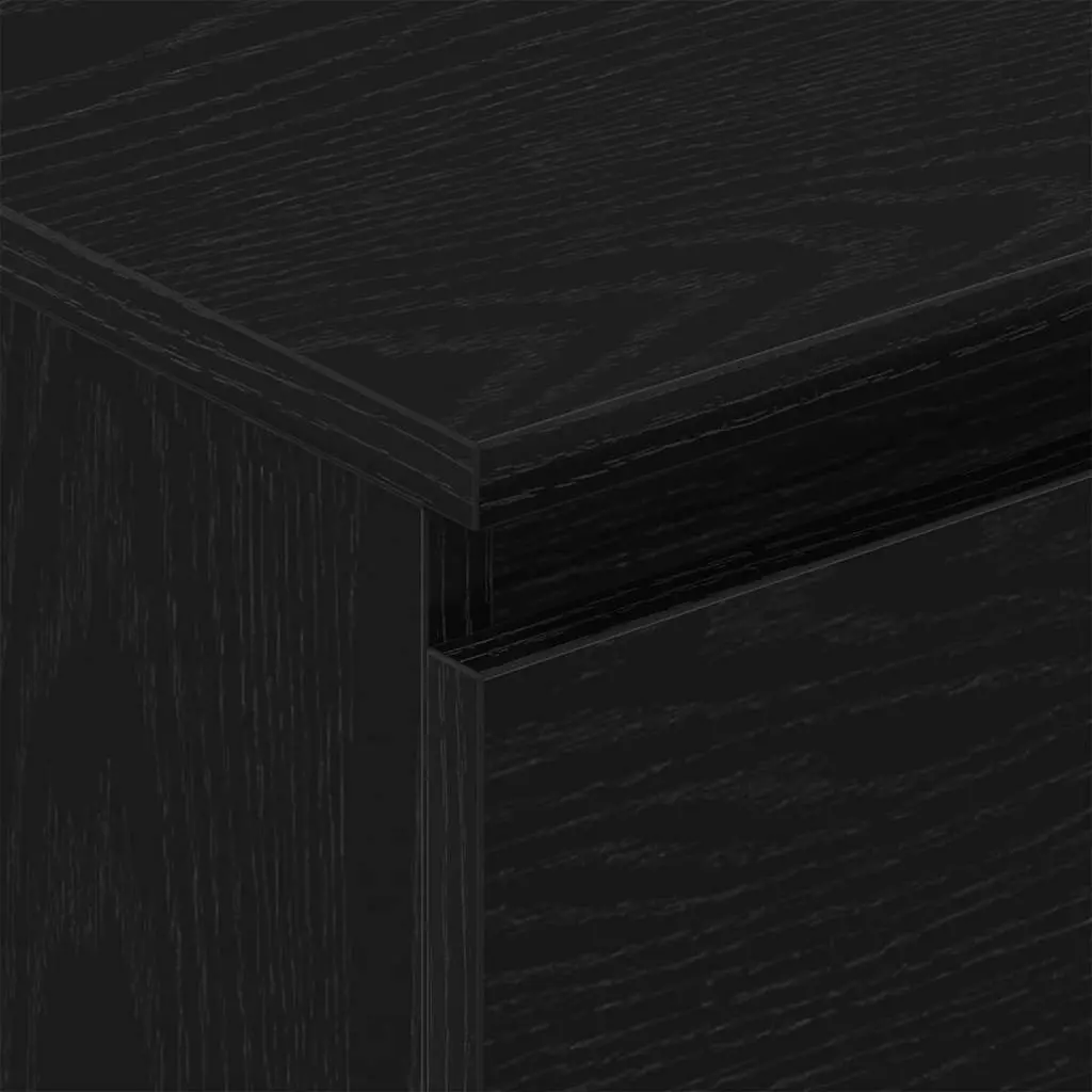 Sideboard Black Oak 60x35x98.5cm Engineered Wood Storage Cabinet