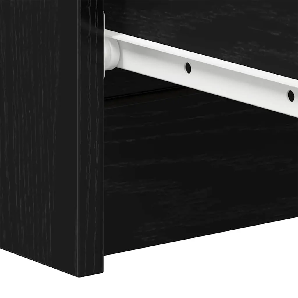 Sideboard Black Oak 60x35x98.5cm Engineered Wood Storage Cabinet