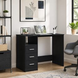 Office Desk in Black Oak: Stylish and Functional