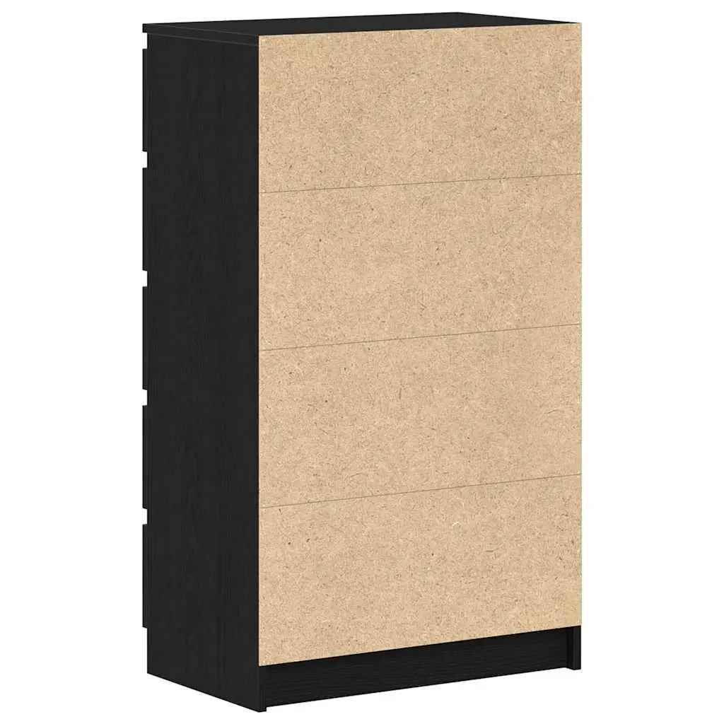 Drawer Cabinet 5 Drawers Black Oak Engineered Wood 60x36x103 cm Storage Chest