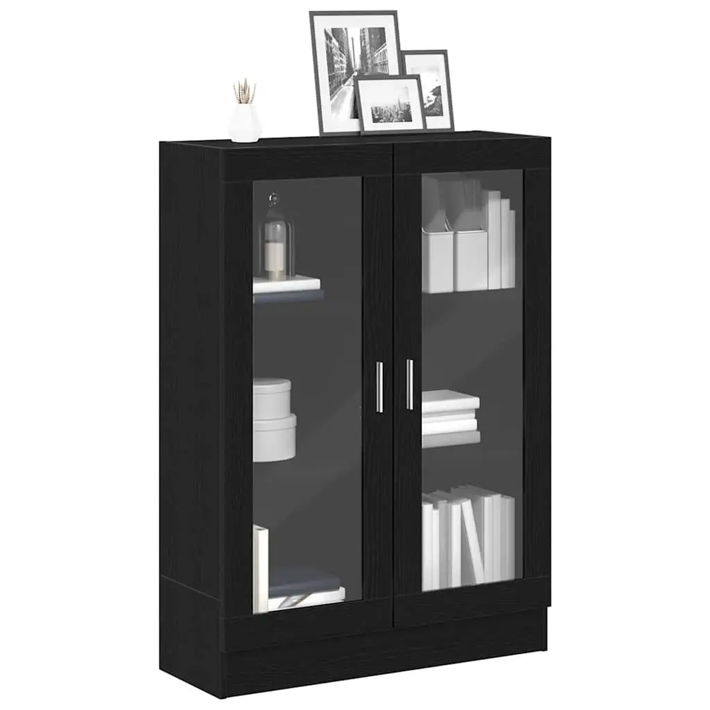 Book Cabinet Black Oak 82.5x30.5x115 cm Storage Shelves Engineered Wood