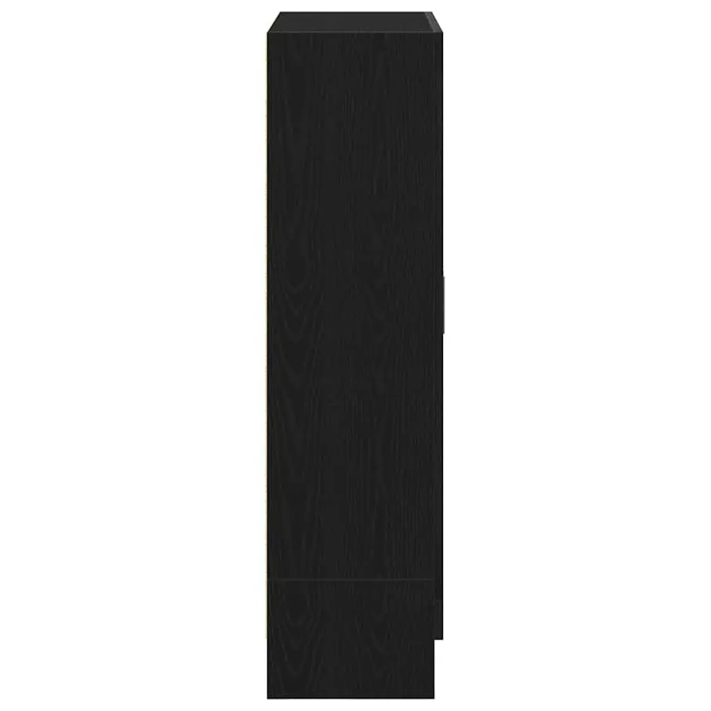 Book Cabinet Black Oak 82.5x30.5x115 cm Storage Shelves Engineered Wood