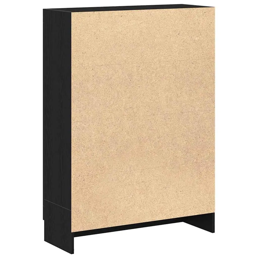 Book Cabinet Black Oak 82.5x30.5x115 cm Storage Shelves Engineered Wood
