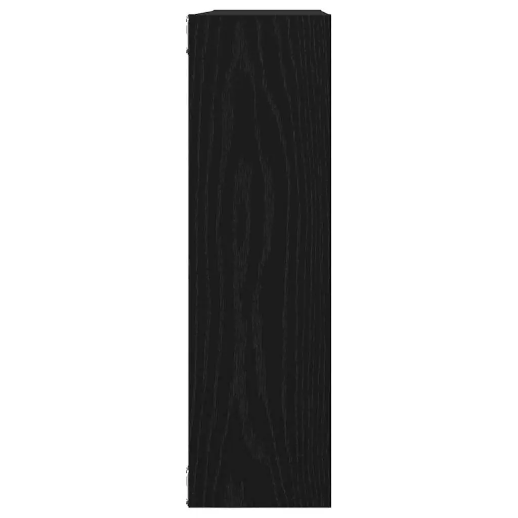 Wall Shelf Black Oak Floating Storage Display Organiser 75 x 16 x 55 cm