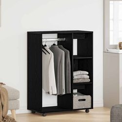 Compact Wardrobe in Black Oak – Storage Made Easy
