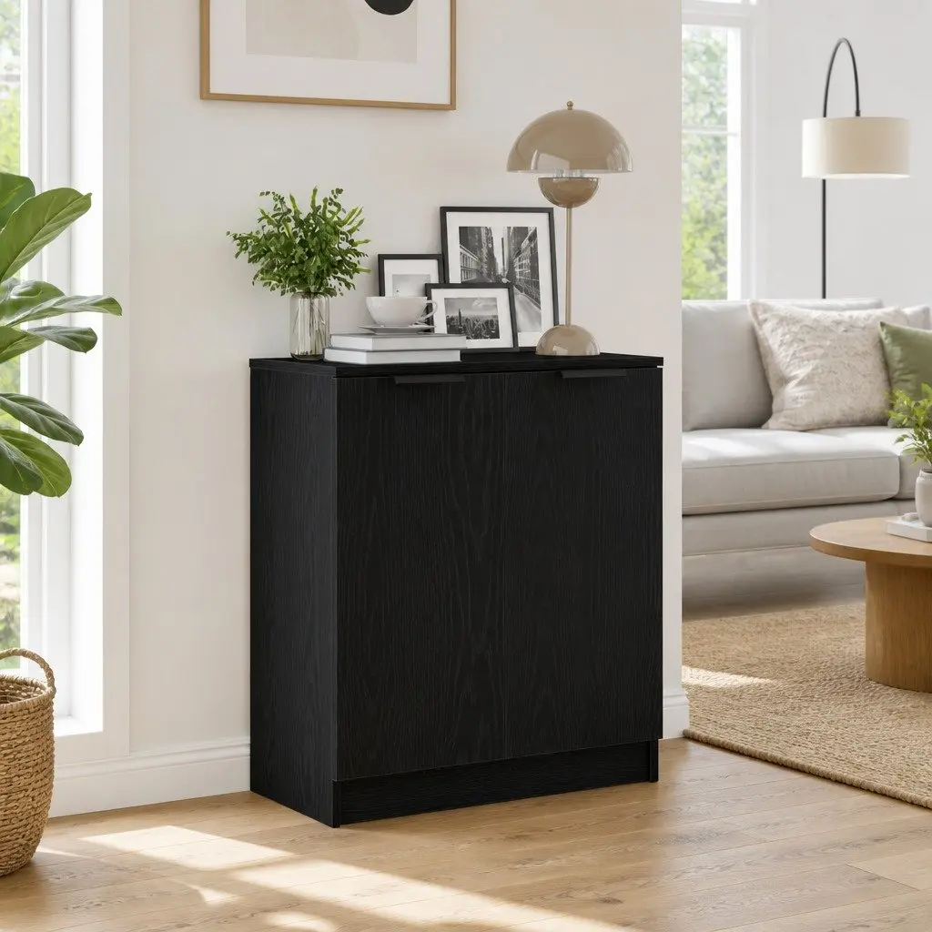 Sideboard Black 60x30x70cm Modern Storage Cabinet for Living Dining Room