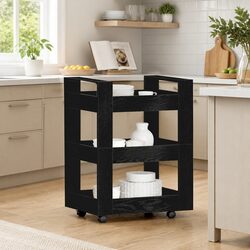 Charming Black Kitchen Trolley: Perfect for Your Kitchen