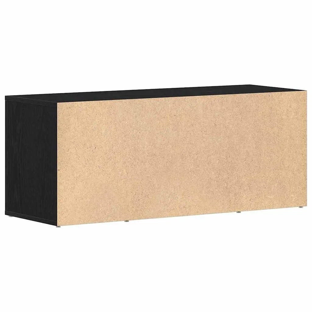 TV Cabinet Black Oak 100x35x40cm Modern Storage Unit Engineered Wood Furniture
