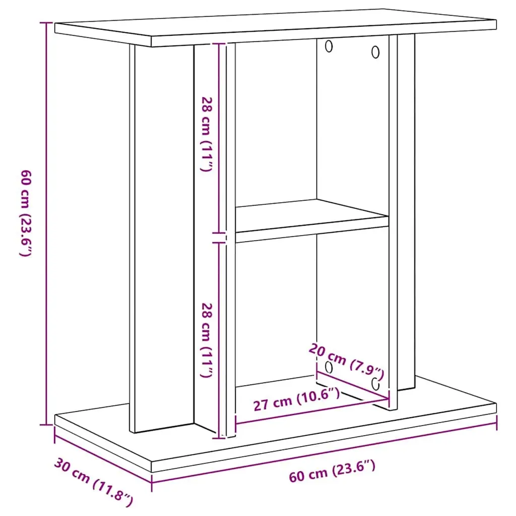 Aquarium Stand Black Oak 3-Tier Storage Furniture Stable Support for Fish Tank