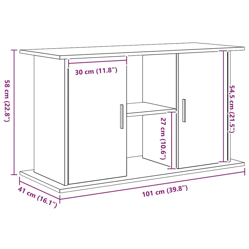 Aquarium Stand Fish Tank Display Cabinet with Storage Shelves Black Oak