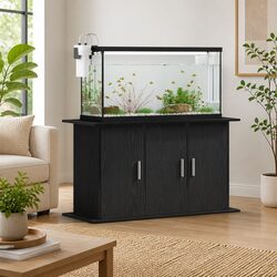 Compact and Durable Aquarium Stand in Black Oak