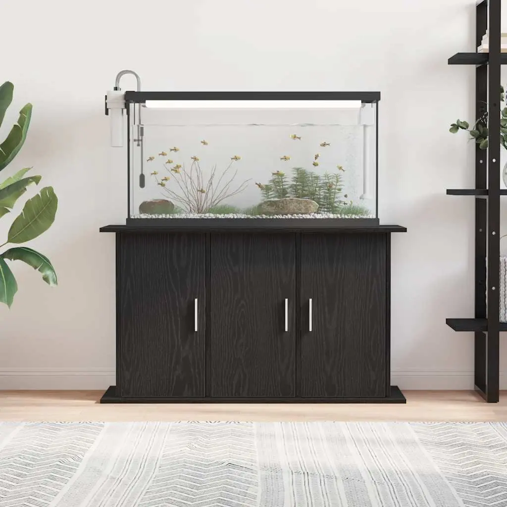 Aquarium Stand Black Oak 101x41x58cm Engineered Wood Storage Cabinet