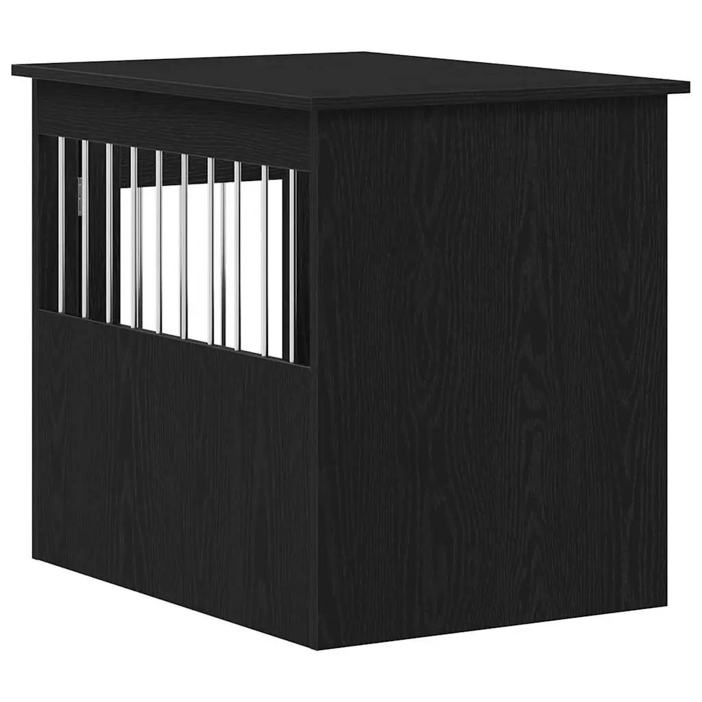 Dog Crate Furniture End Table Black Oak 55x75x65cm Engineered Wood Kennel