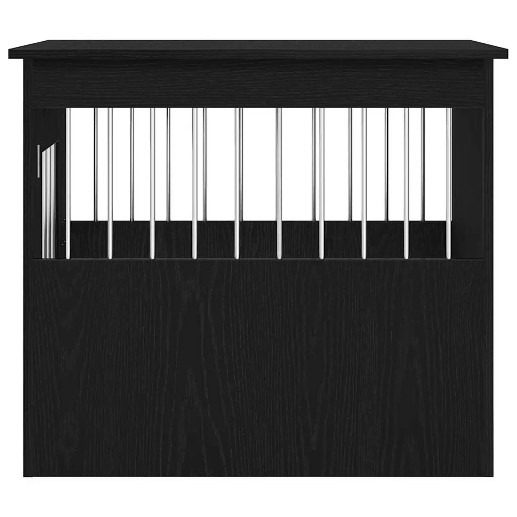 Dog Crate Furniture End Table Black Oak 55x75x65cm Engineered Wood Kennel