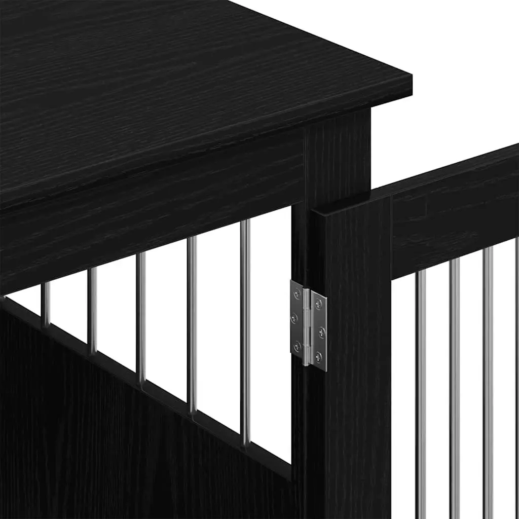 Dog Crate Furniture End Table Black Oak 55x75x65cm Engineered Wood Kennel