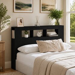 LED Headboard with Storage and USB Power