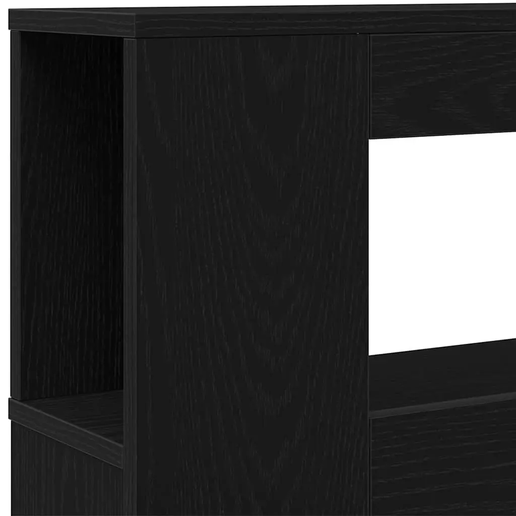 LED Headboard Black Engineered Wood Bedroom Furniture Storage Shelf Multicolour Adjustable LED Strip Lights USB Powered