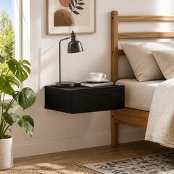 Floating Nightstand with Efficient Storage Design