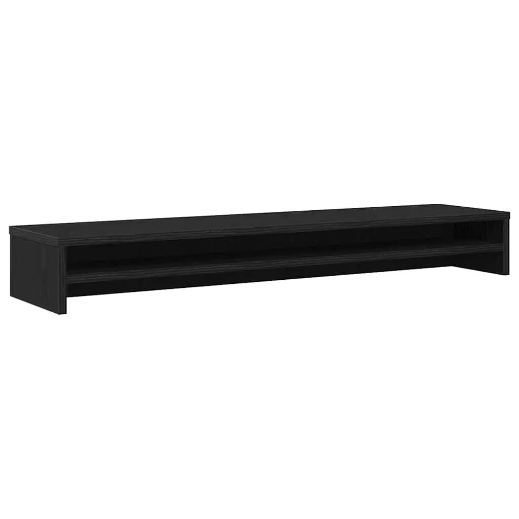 Monitor Stand Black Oak 100x24x13cm Engineered Wood Desk Organiser