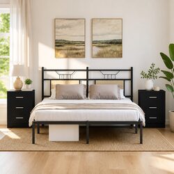 Black Nightstands 2 pcs