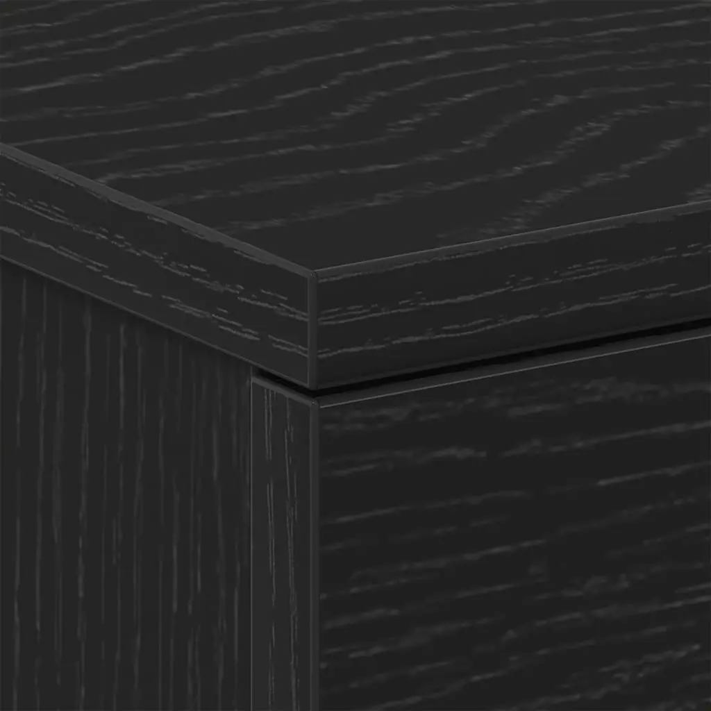 Bedside Cabinets Black Engineered Wood 38x35x55 cm Storage Nightstand 2 Piece