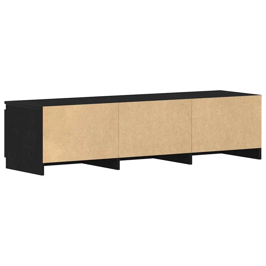 TV Stand Engineered Wood Black Oak 140x40x36cm Storage Unit for Living Room