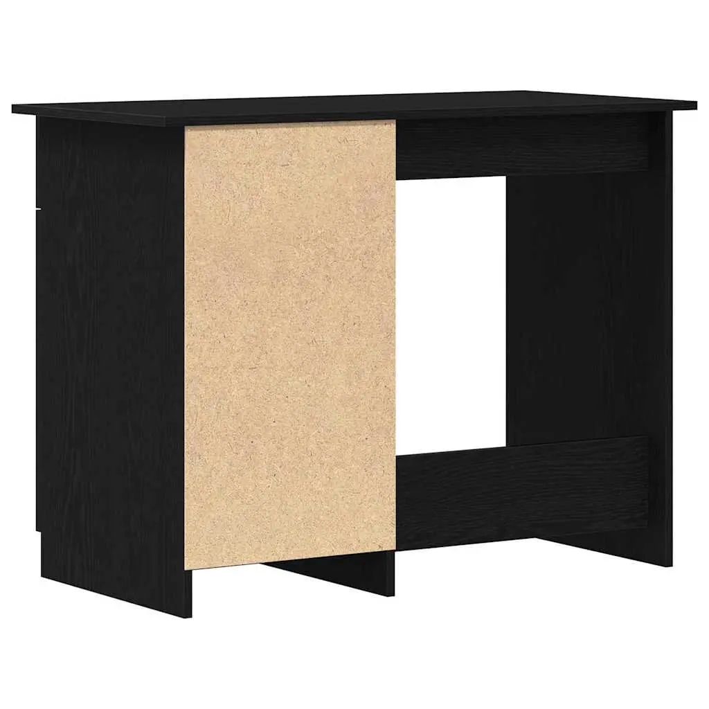 Engineered Wood Desk Black Compact 100x50x76cm Modern Home Office with Drawer