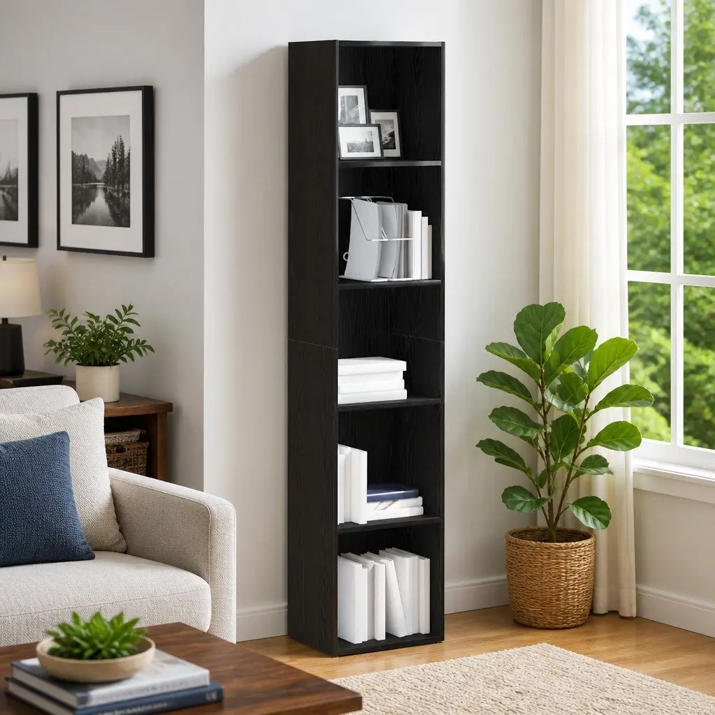 Book Cabinet Black 40x30x189 cm Engineered Wood Storage Shelving